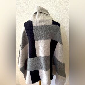 Zara Knit Colorblock Poncho